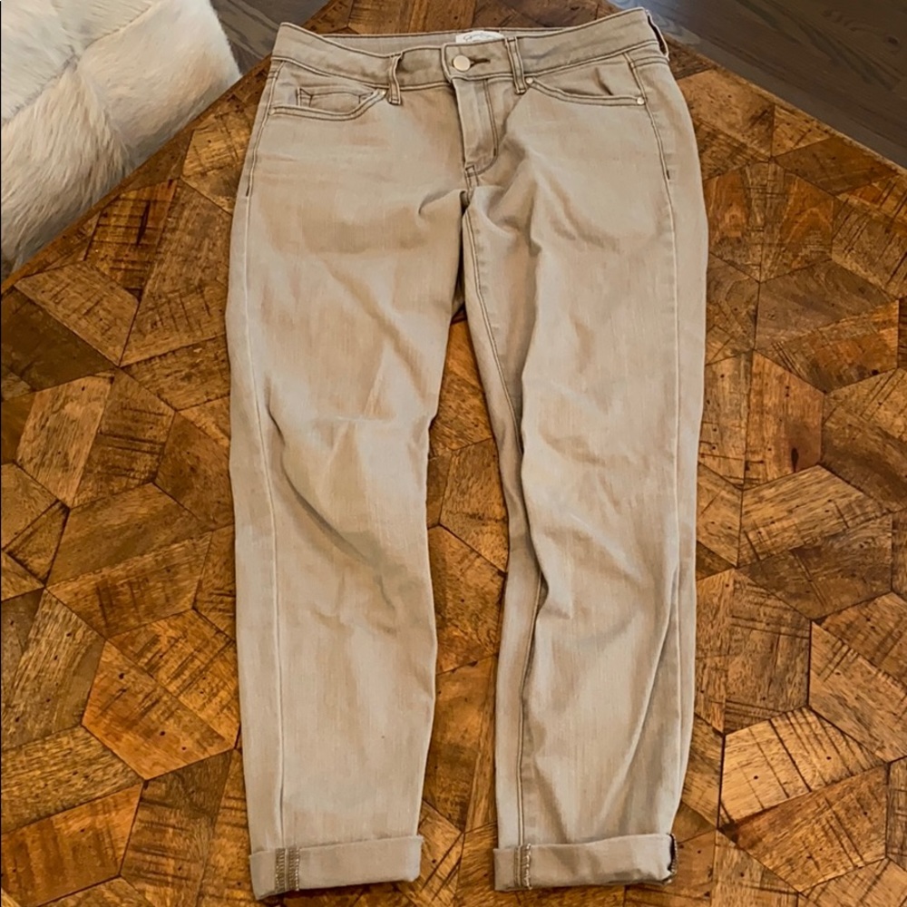Rolled crop skinny jeans